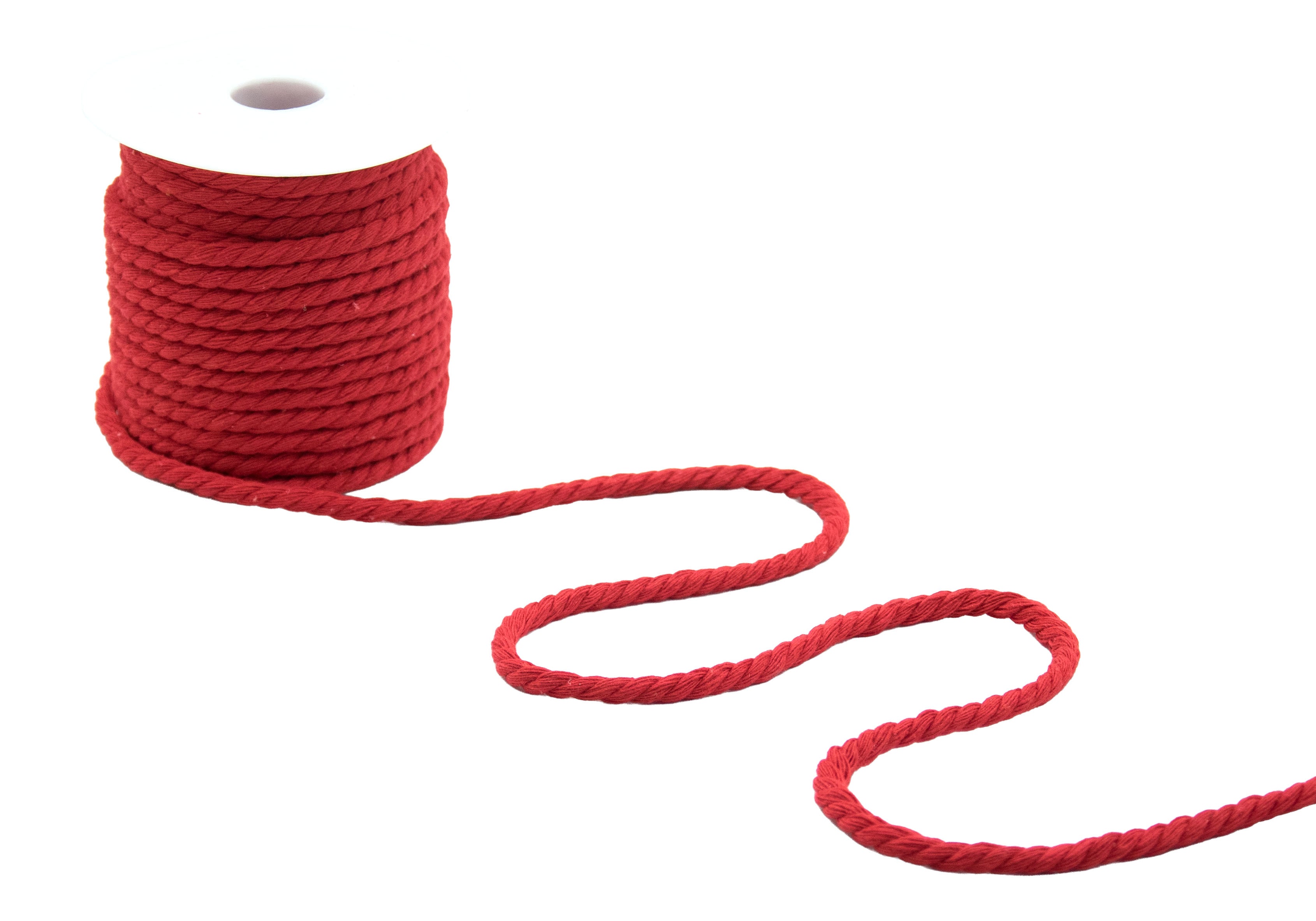 cordoncino di cotone 6 mm rosso