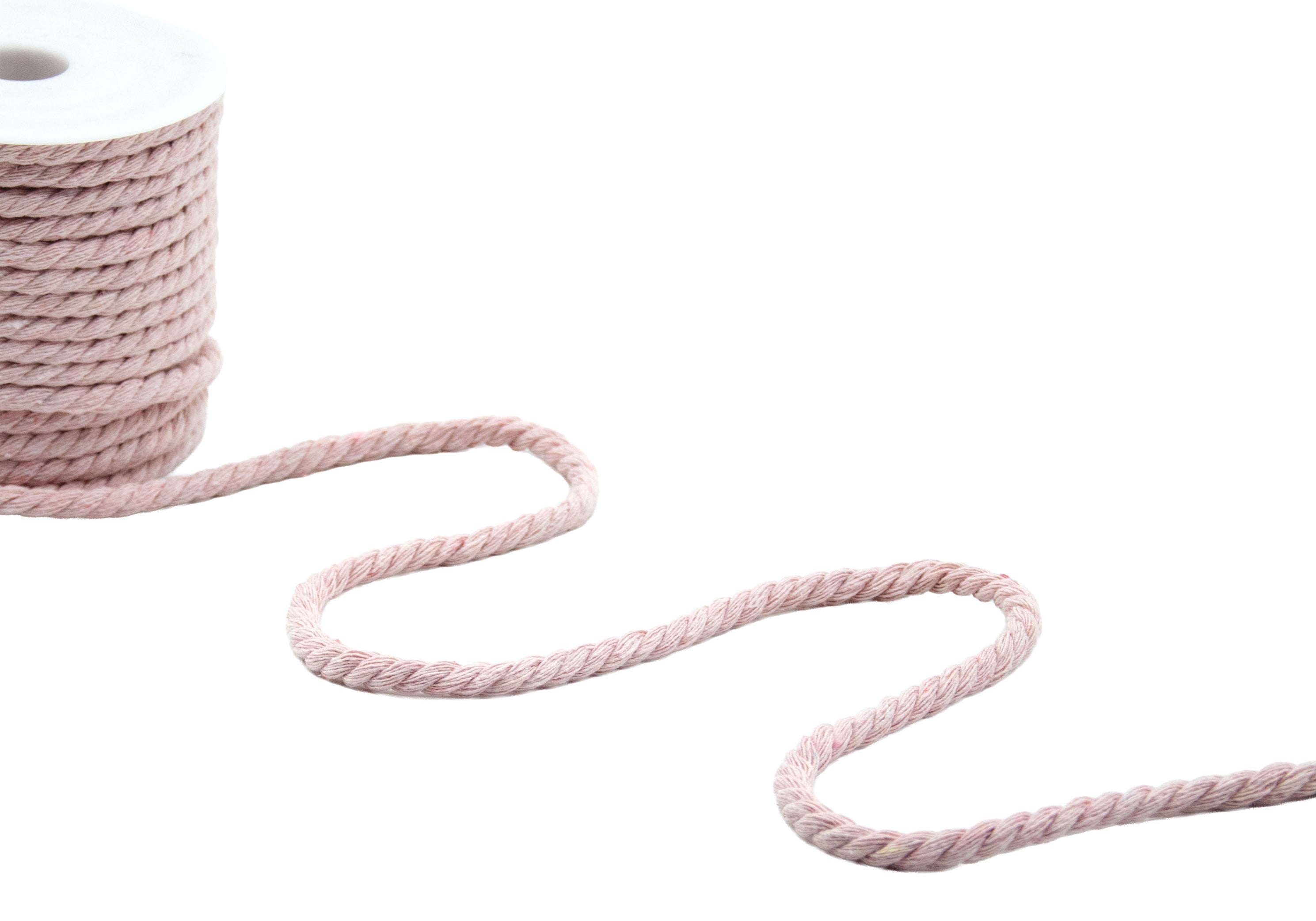 cordoncino di cotone 6 mm rosa cipria