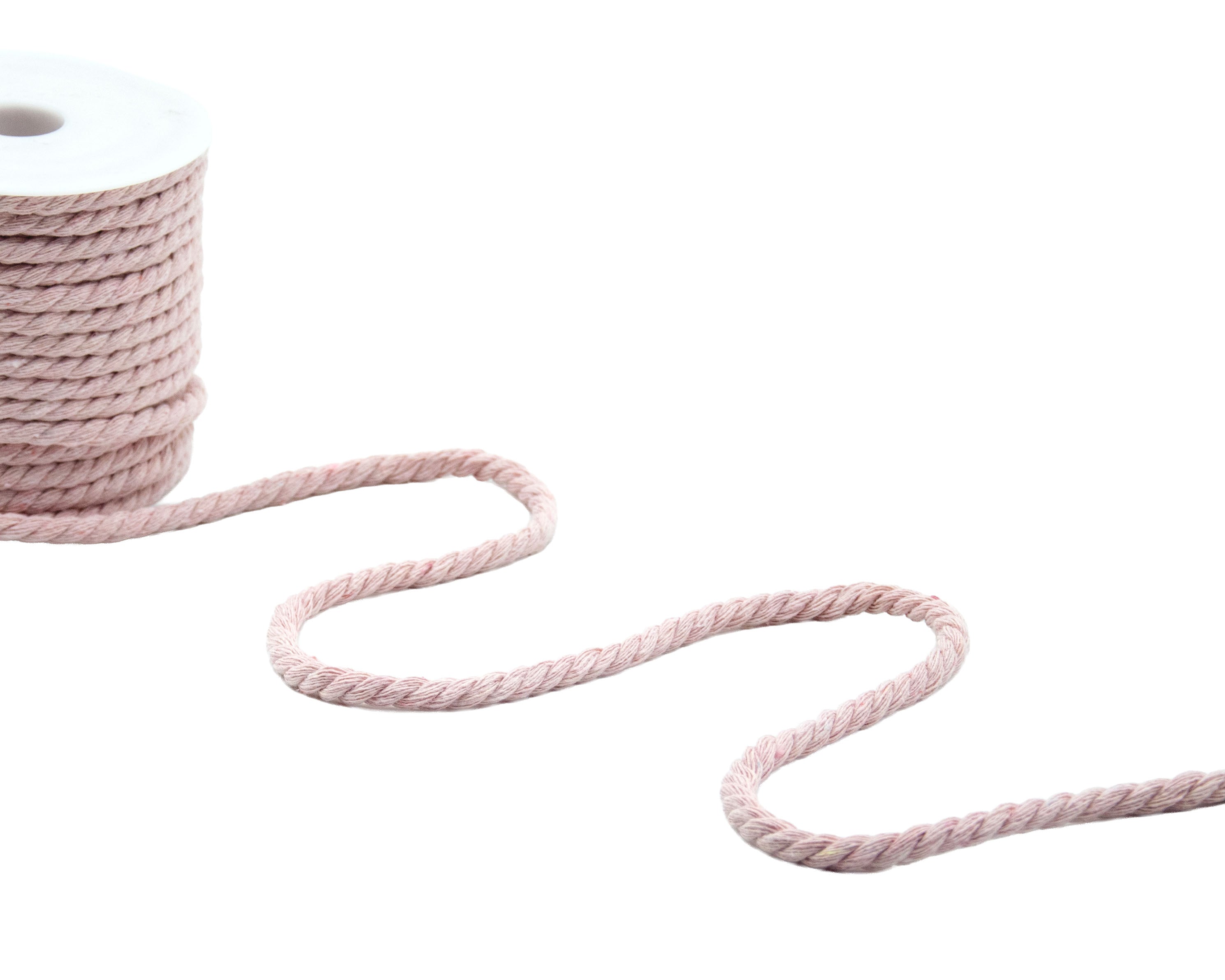 cordoncino di cotone 6 mm rosa cipria
