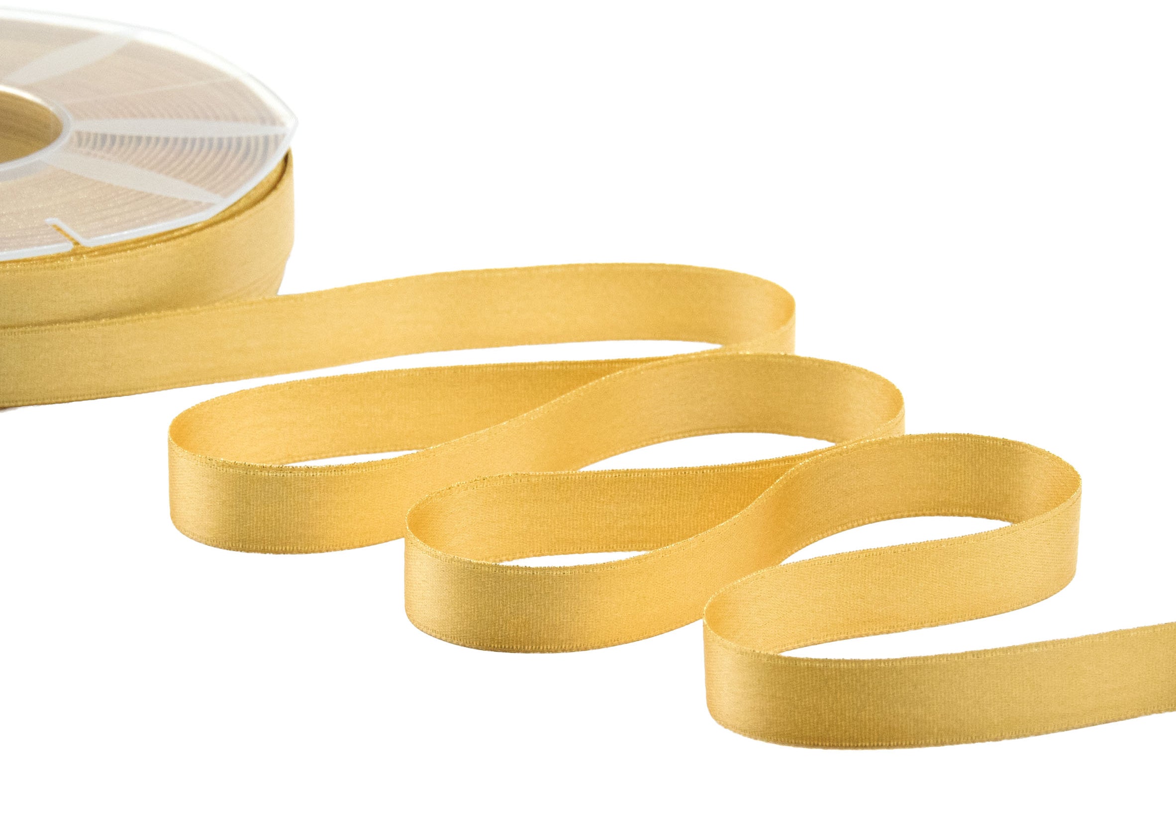 doppio raso lamè 16 mm giallo oro