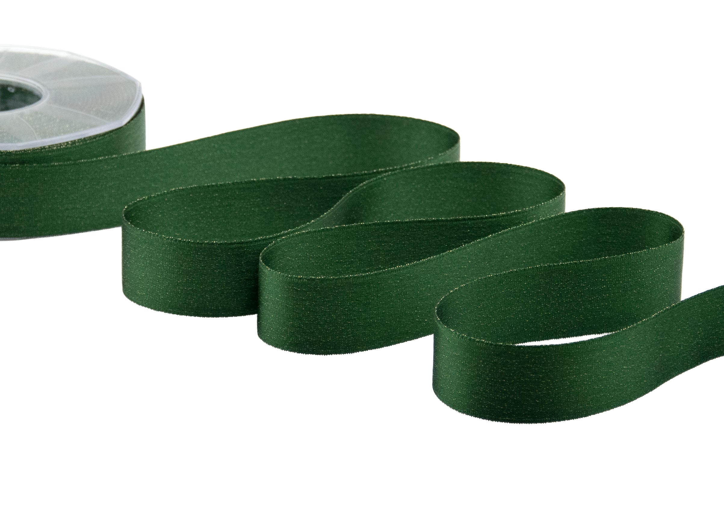 doppio raso lamè 25 mm verde inglese
