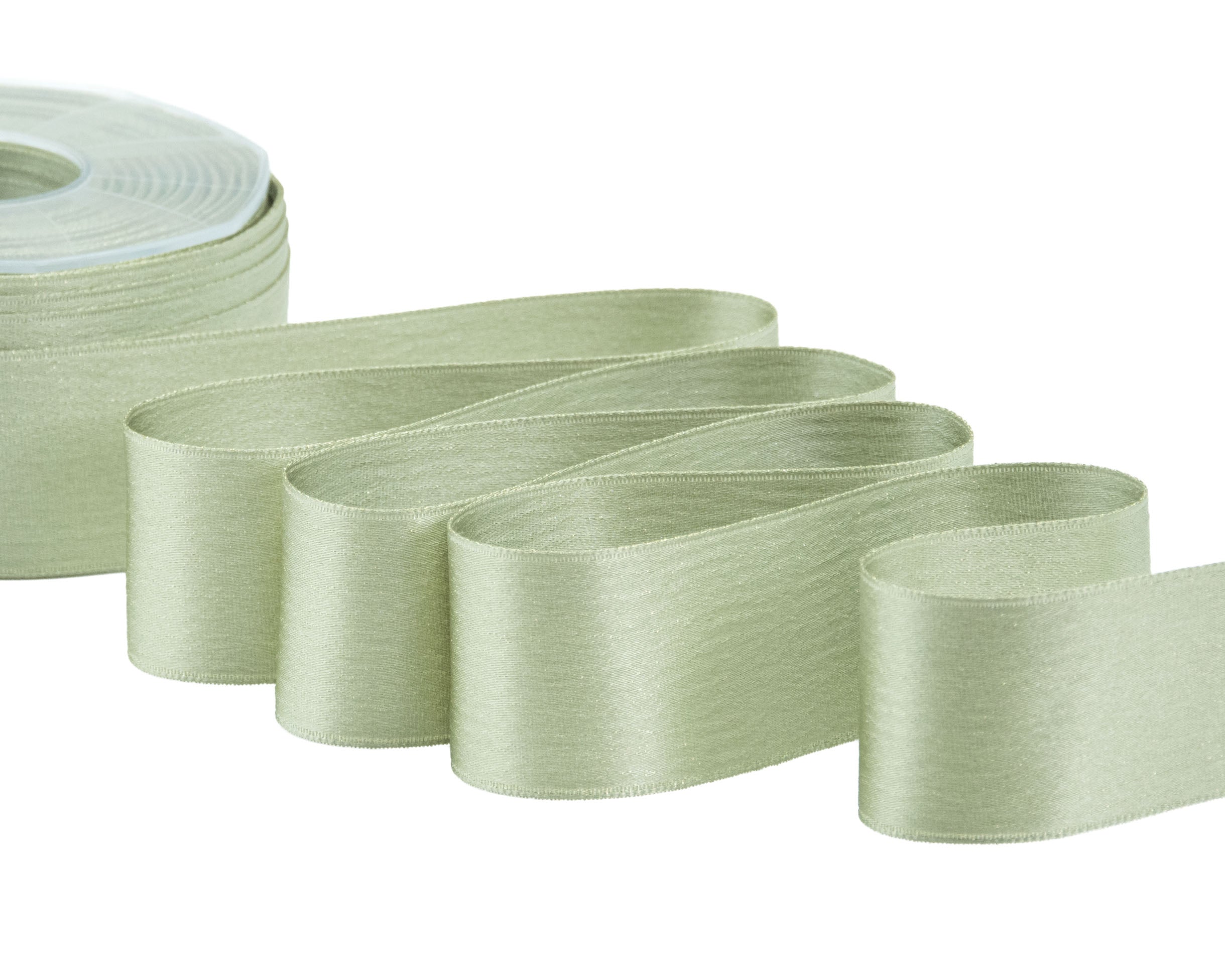 doppio raso lamè 40 mm verde salvia
