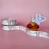 Ballon éléphant rose en satin de soie de 25 mm imprimé