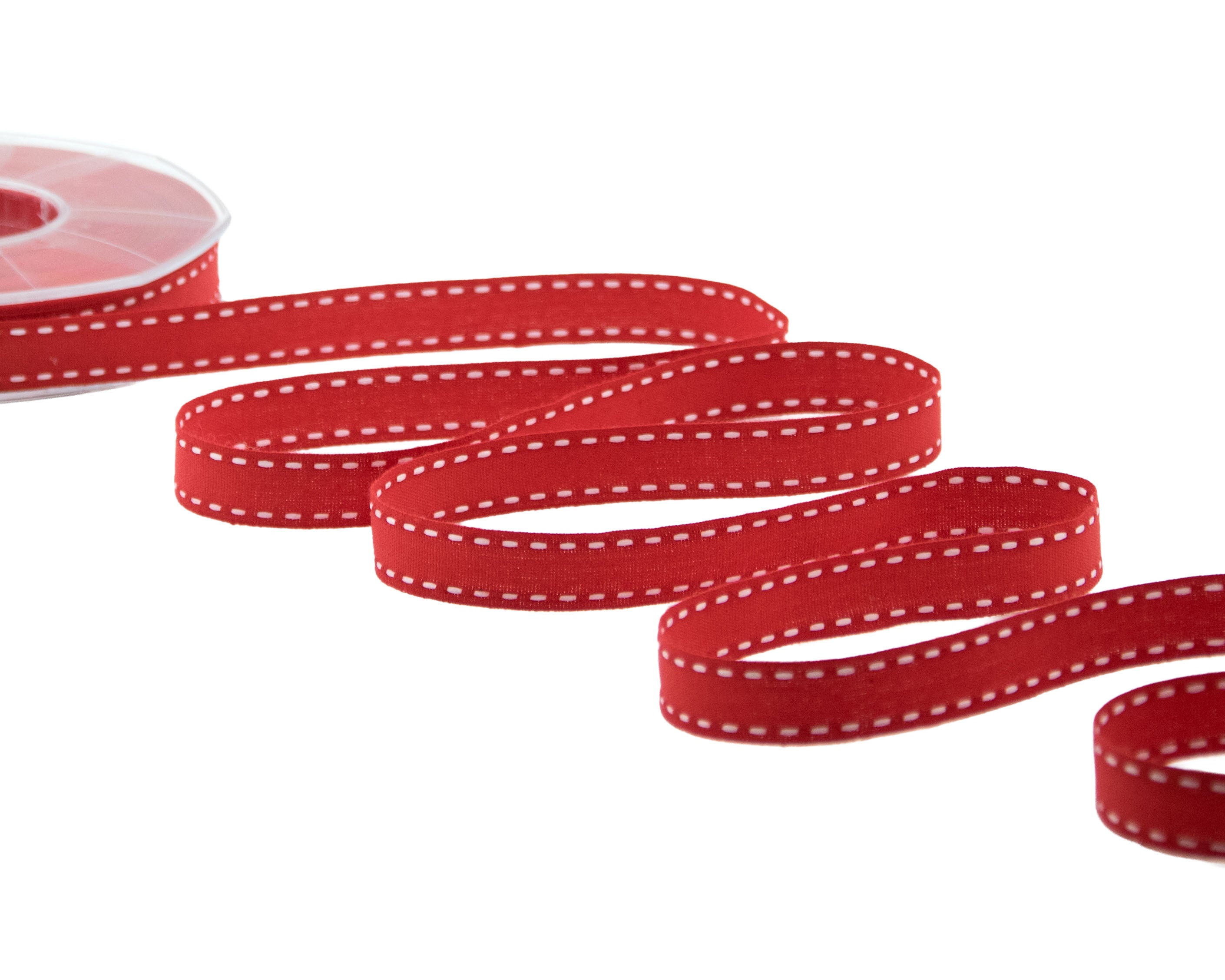 cotone con impuntura 15 mm rosso