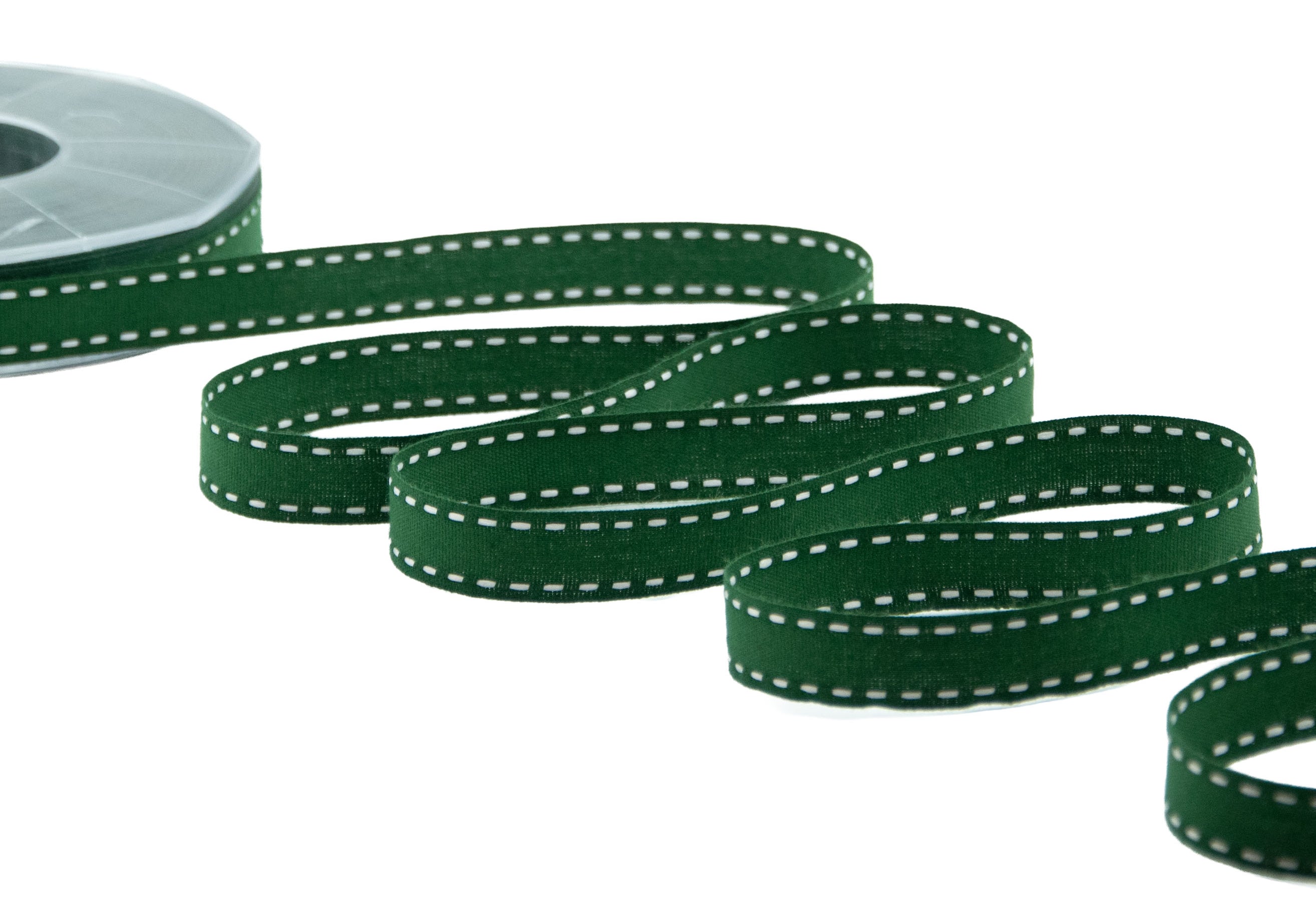 cotone con impuntura 15 mm verde inglese