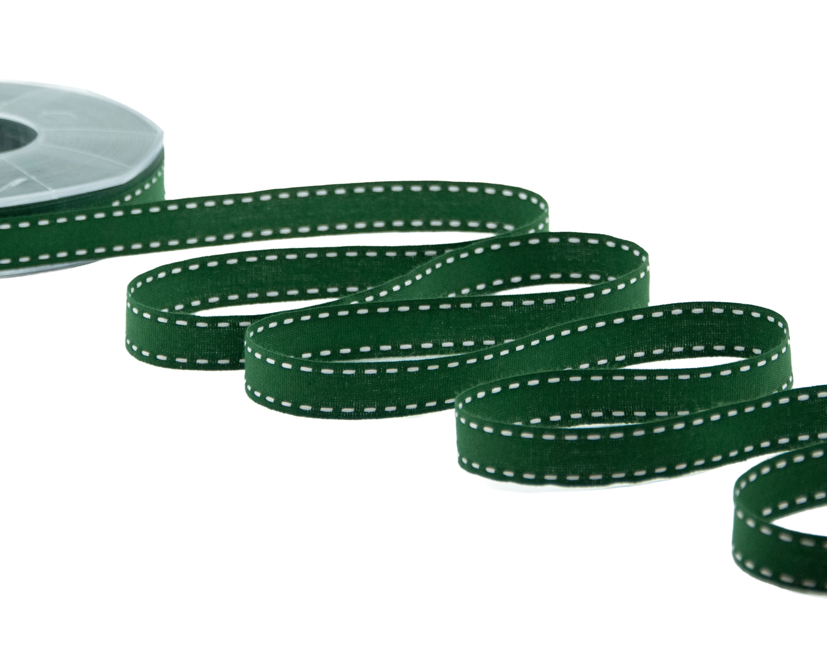 cotone con impuntura 15 mm verde inglese