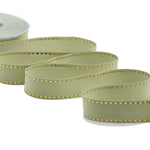 cotone con impuntura oro 25 mm verde salvia
