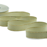 cotone con impuntura oro 25 mm verde salvia