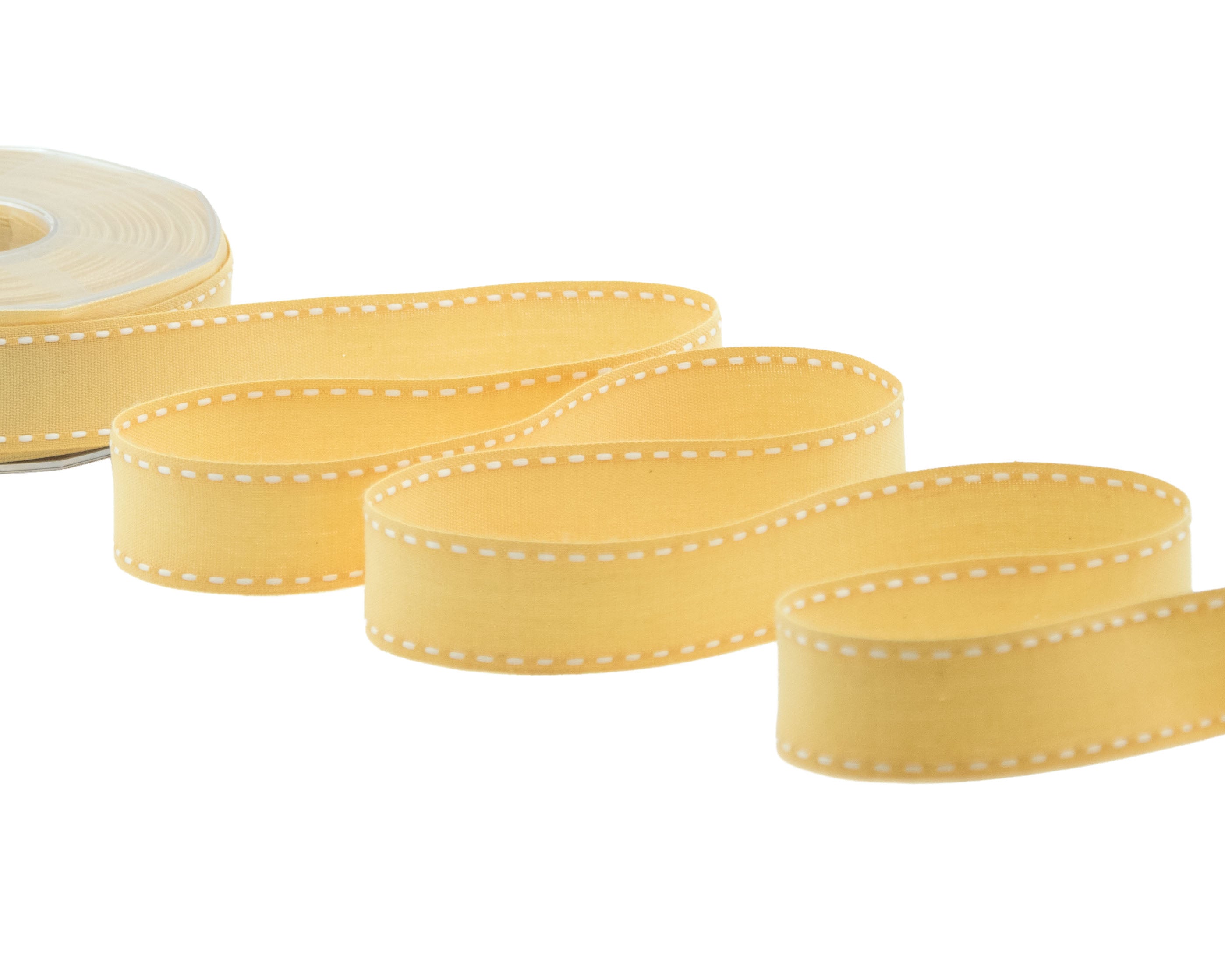 cotone con impuntura 25 mm giallo oro