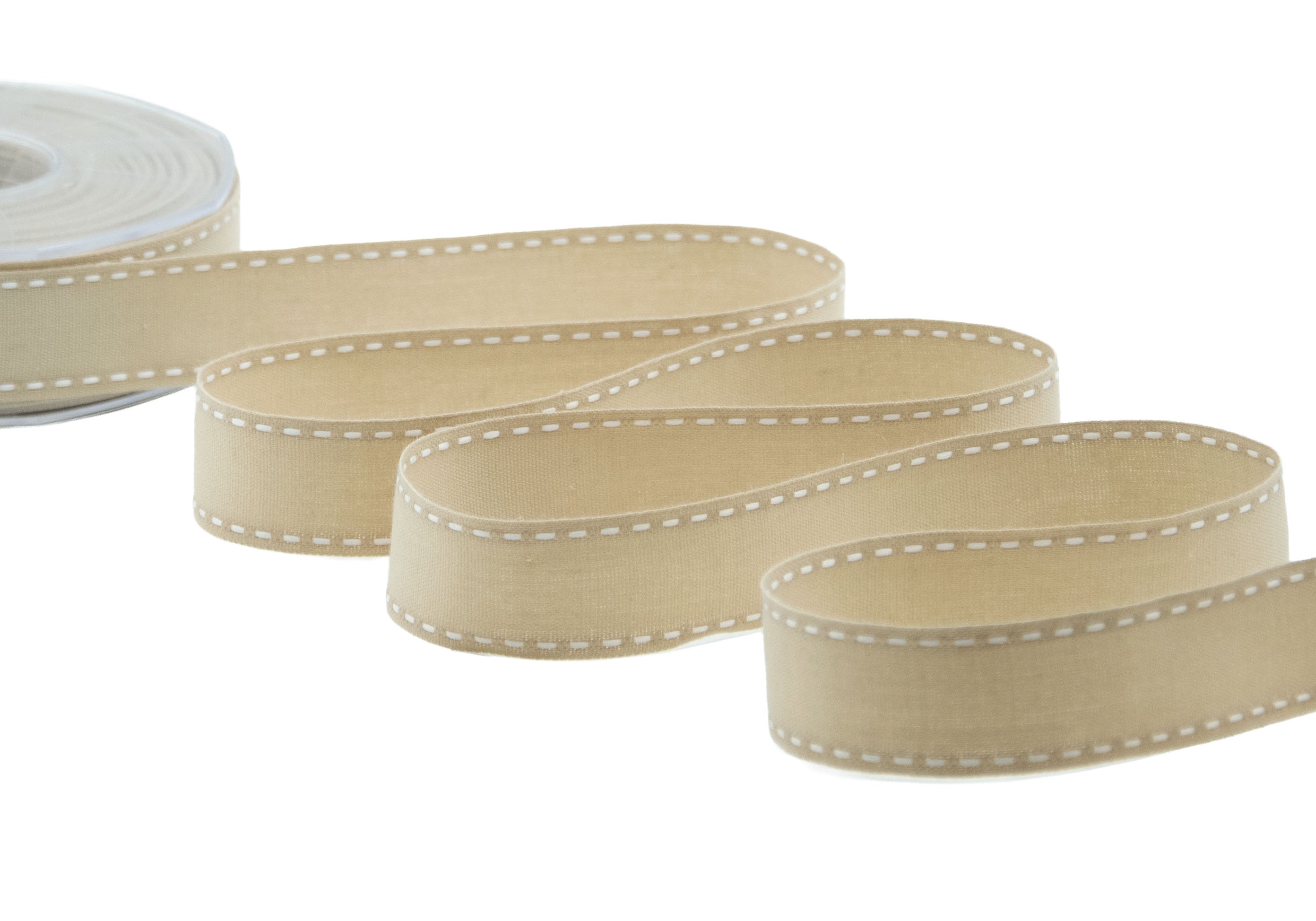 cotone con impuntura 25 mm beige