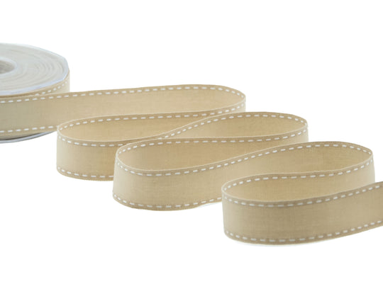 cotone con impuntura 25 mm beige