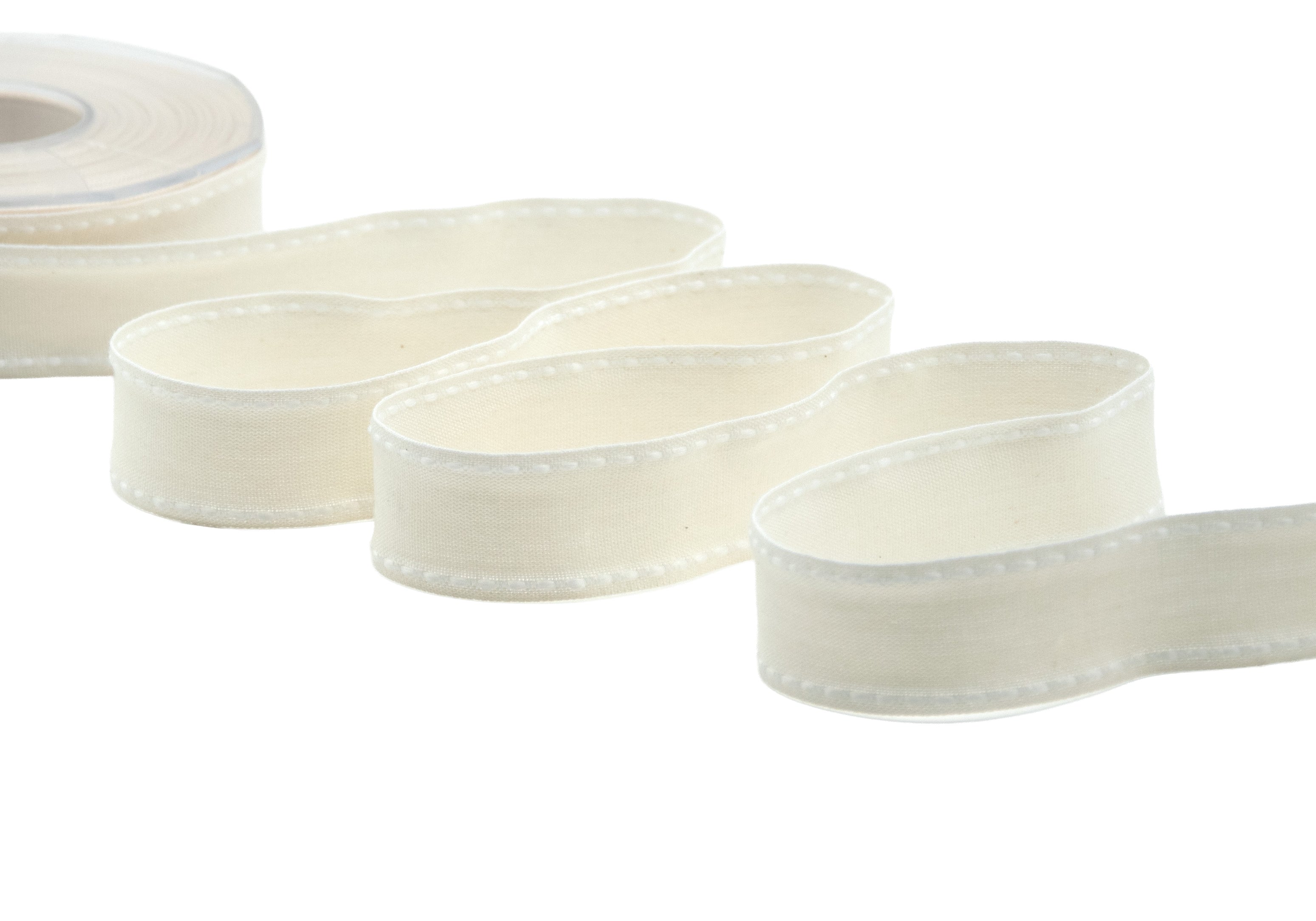 cotone con impuntura 25 mm latte