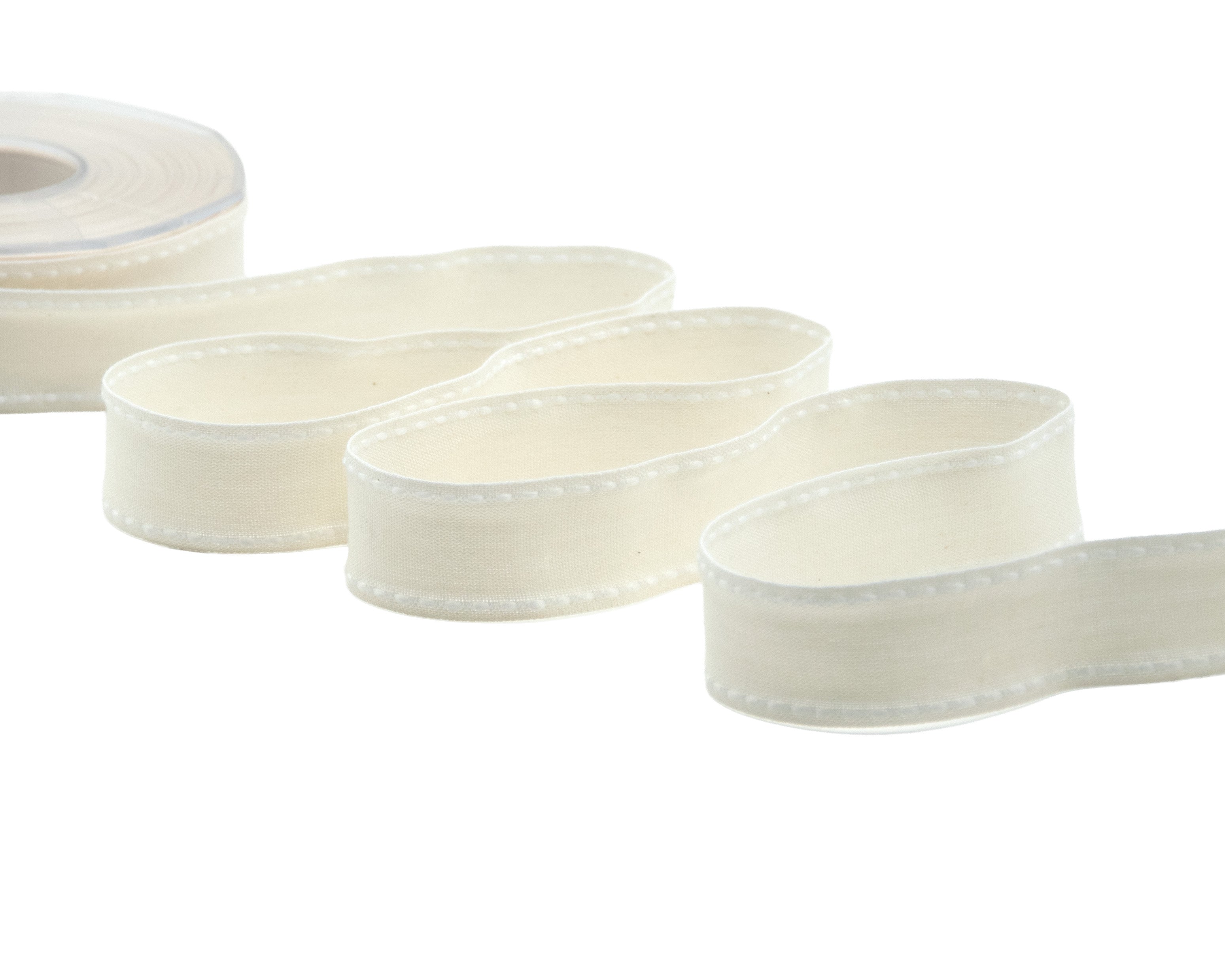 cotone con impuntura 25 mm latte