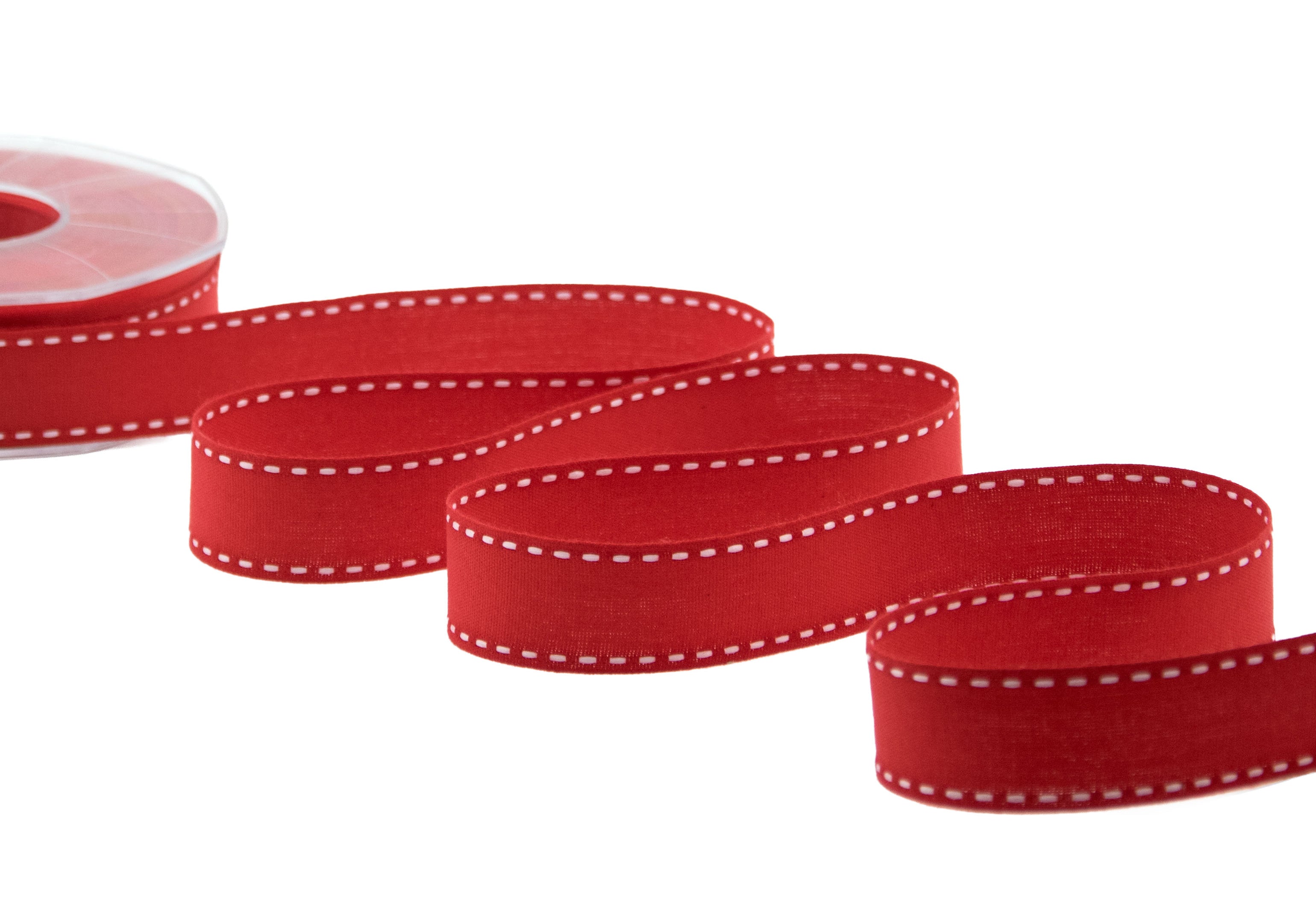 cotone con impuntura 25 mm rosso