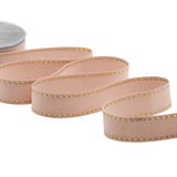 cotone con impuntura oro 25 mm rosa cipria