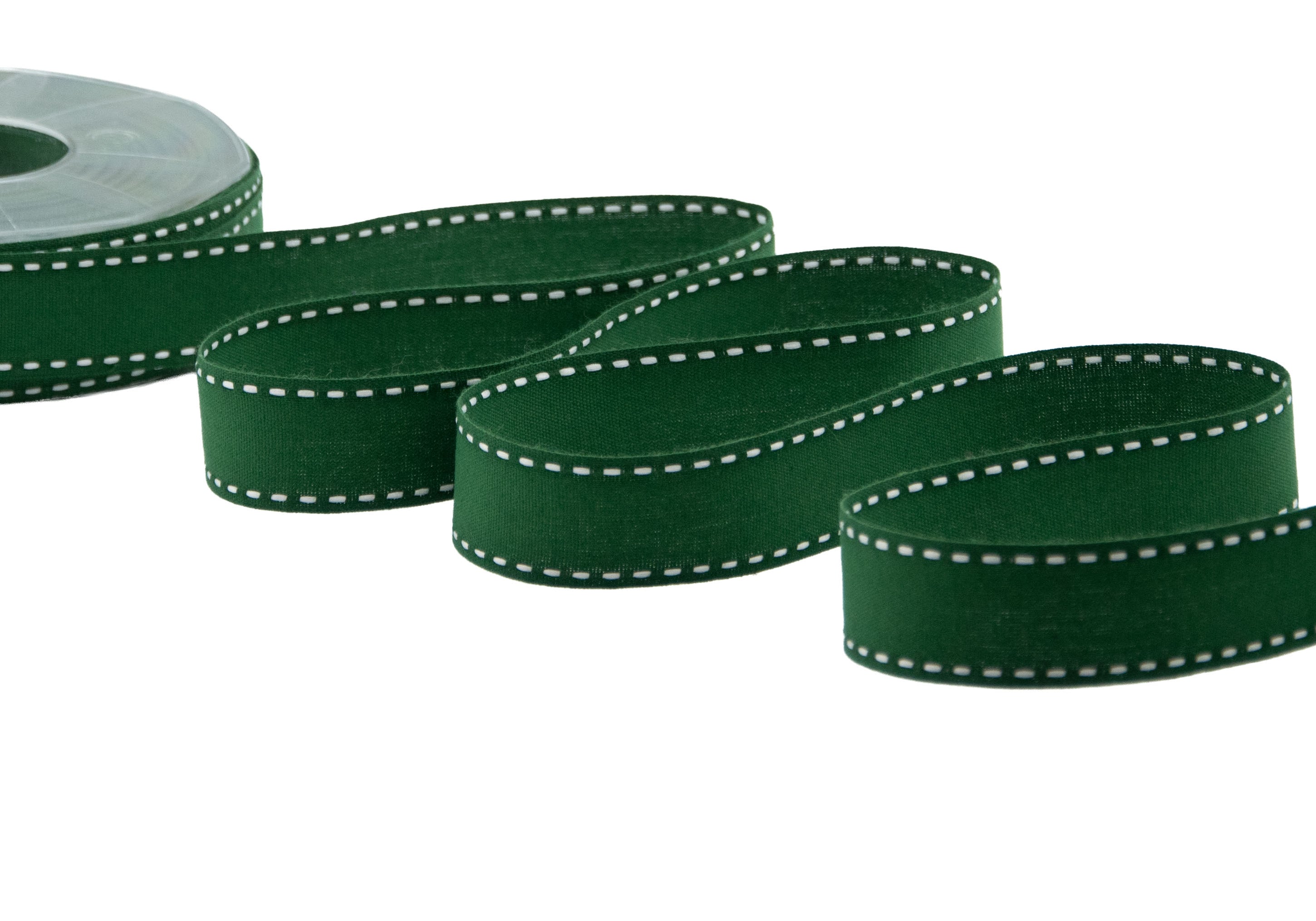cotone con impuntura 25 mm verde inglese