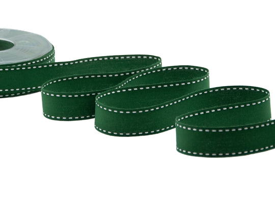 cotone con impuntura 25 mm verde inglese