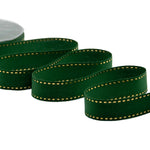 cotone con impuntura oro 25 mm verde inglese
