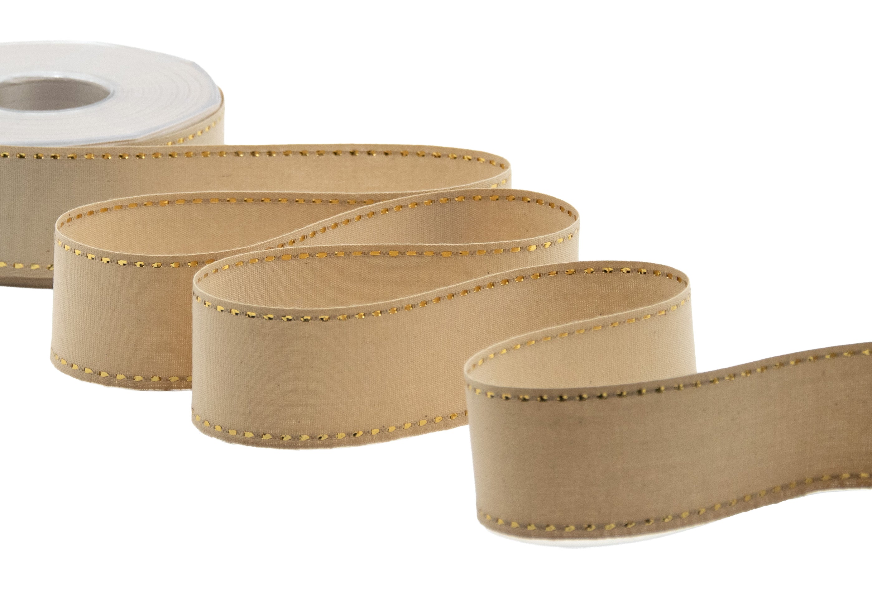 cotone con impuntura oro 45 mm beige