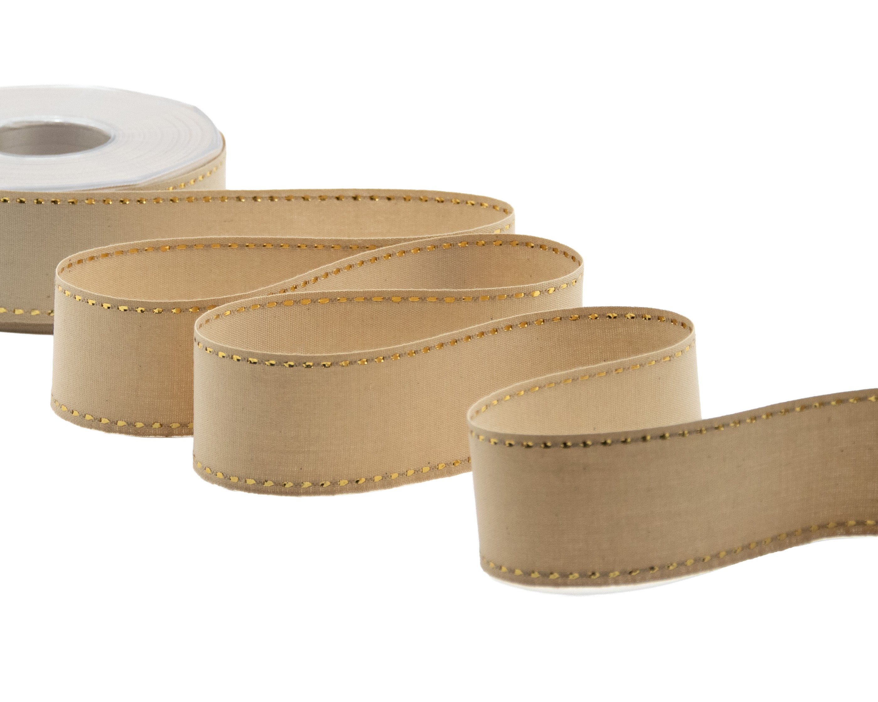 cotone con impuntura oro 45 mm beige