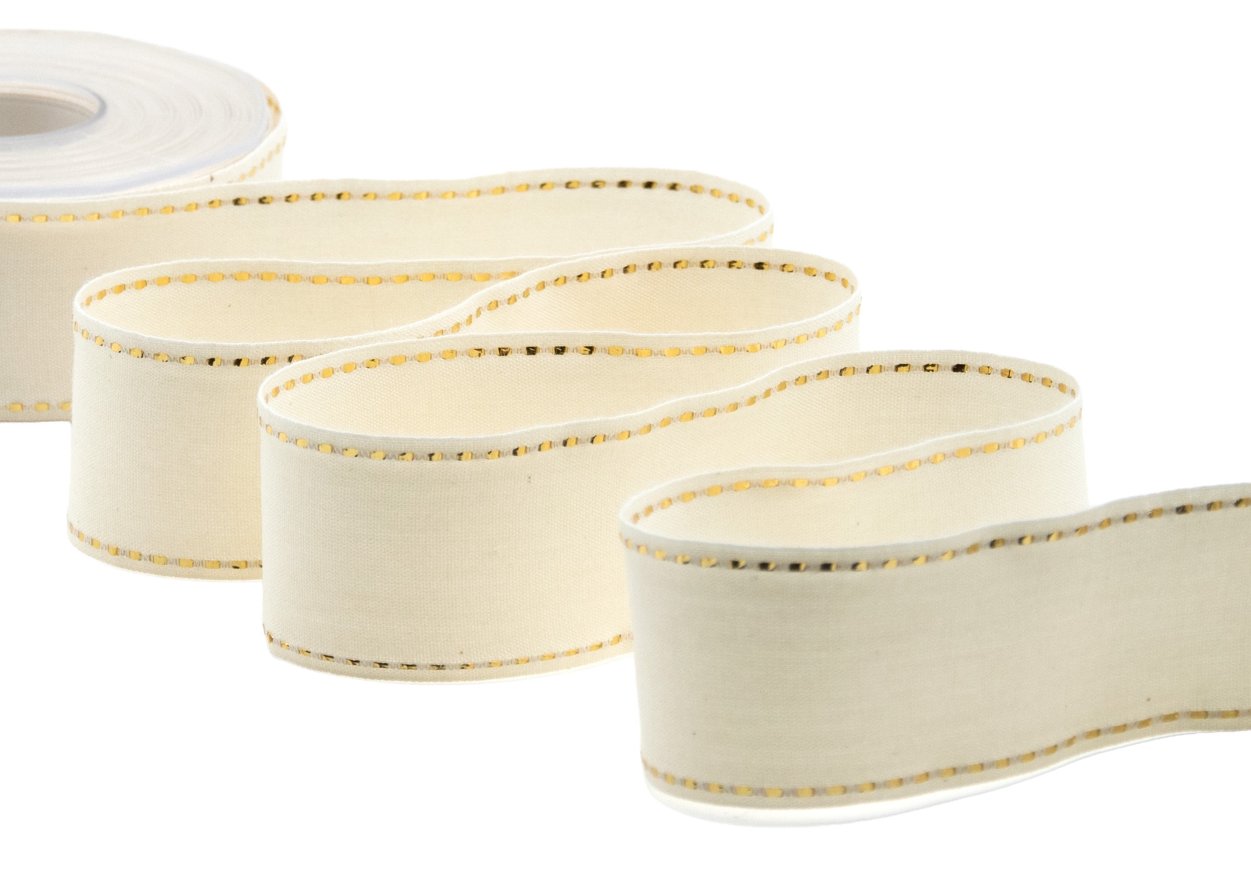 cotone con impuntura oro 45 mm latte