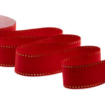 cotone con impuntura oro 45 mm rosso
