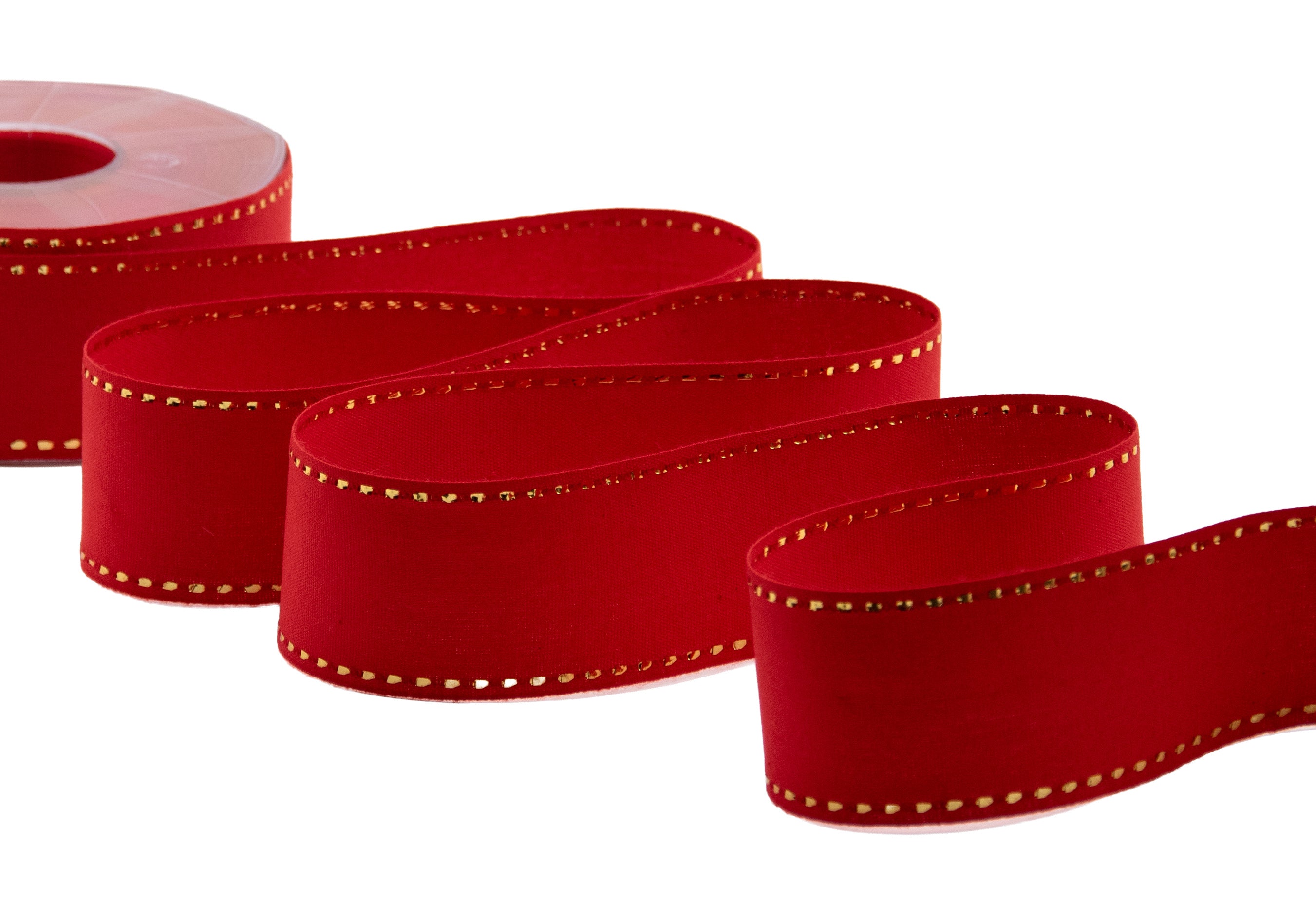 cotone con impuntura oro 45 mm rosso