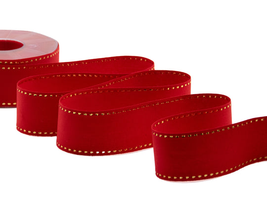 cotone con impuntura oro 45 mm rosso