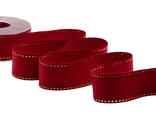 cotone con impuntura oro 45 mm amaranto