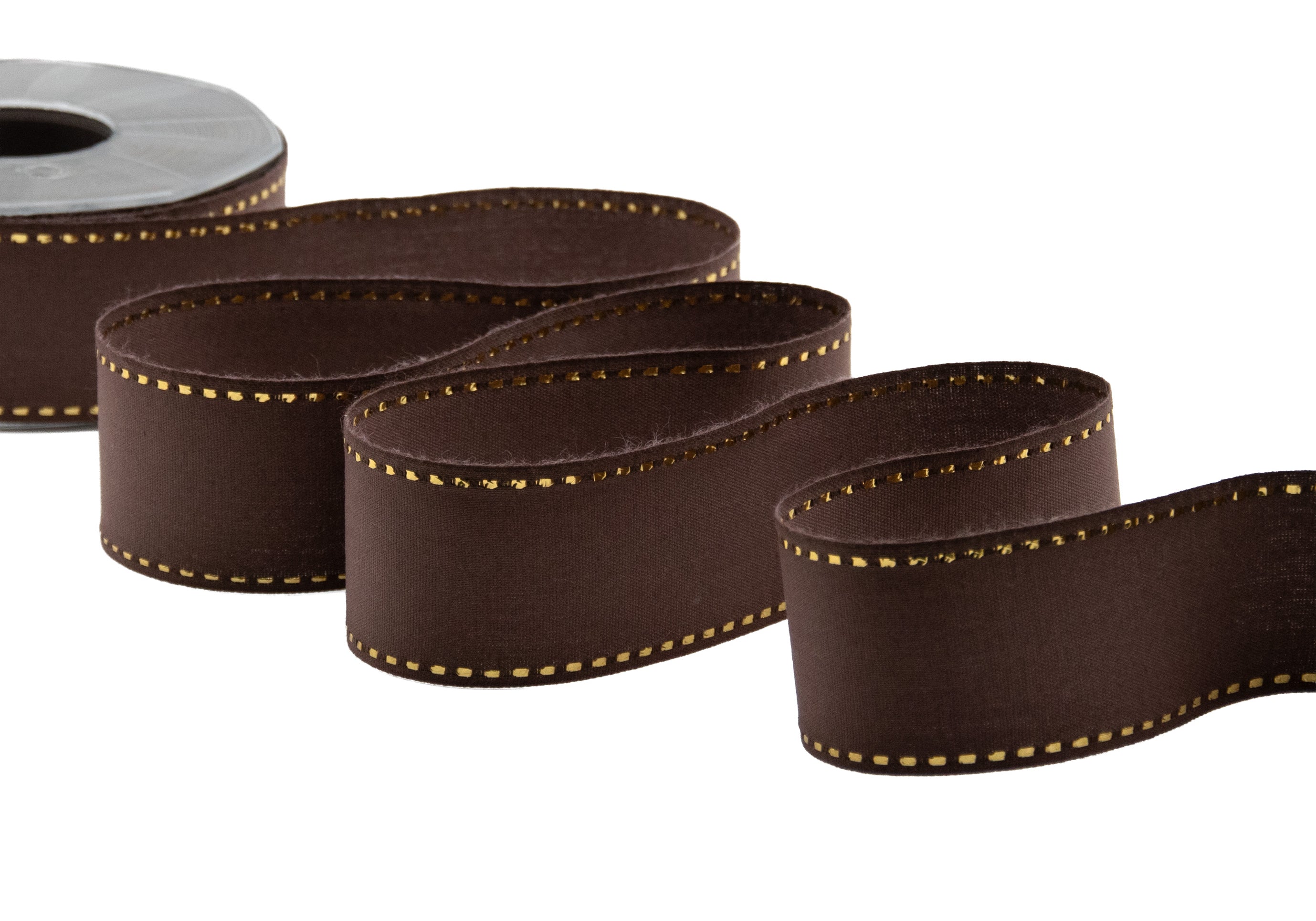 cotone con impuntura oro 45 mm cacao