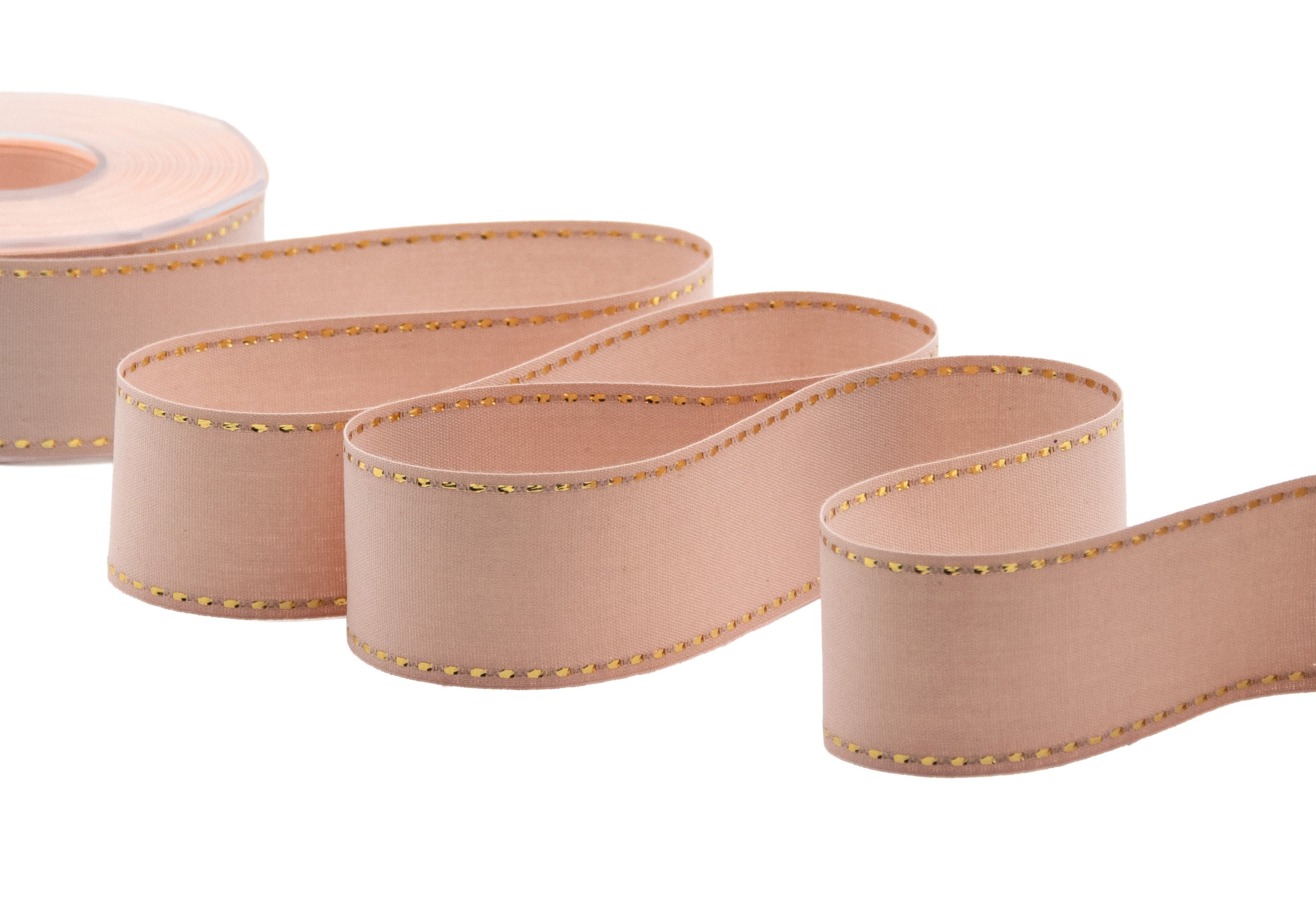 cotone con impuntura oro 45 mm rosa cipria