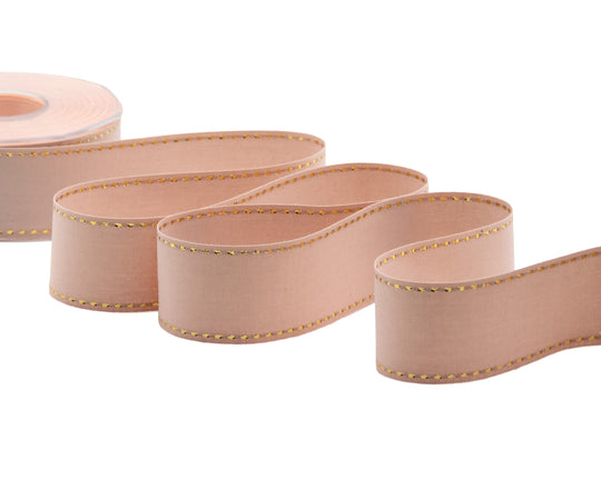 cotone con impuntura oro 45 mm rosa cipria