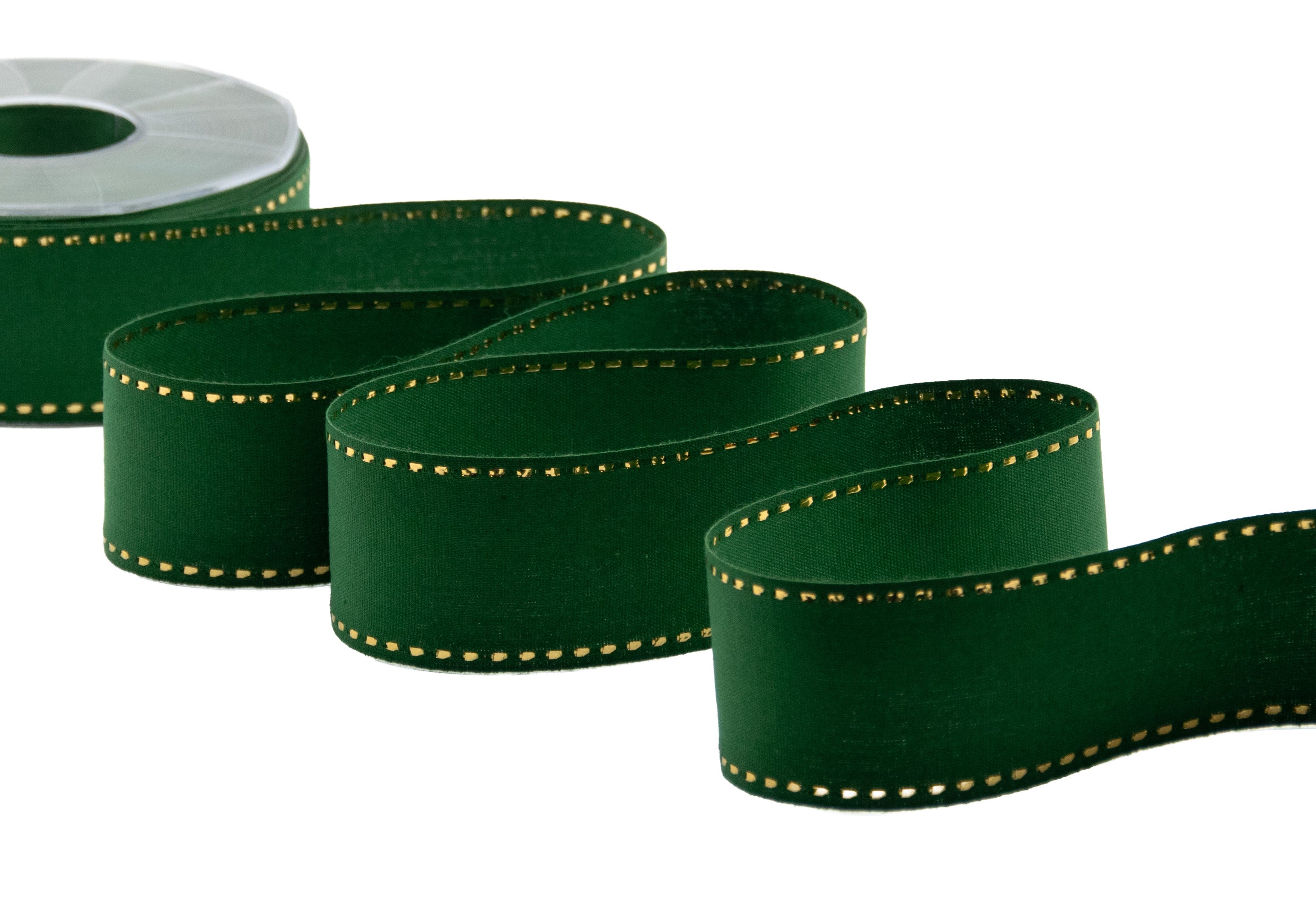 cotone con impuntura oro 45 mm verde inglese