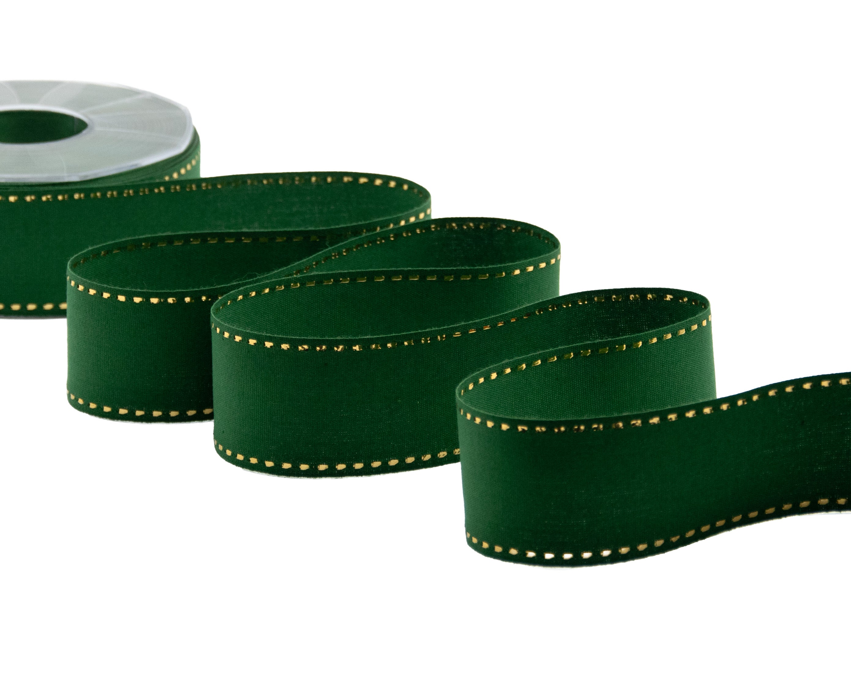 cotone con impuntura oro 45 mm verde inglese