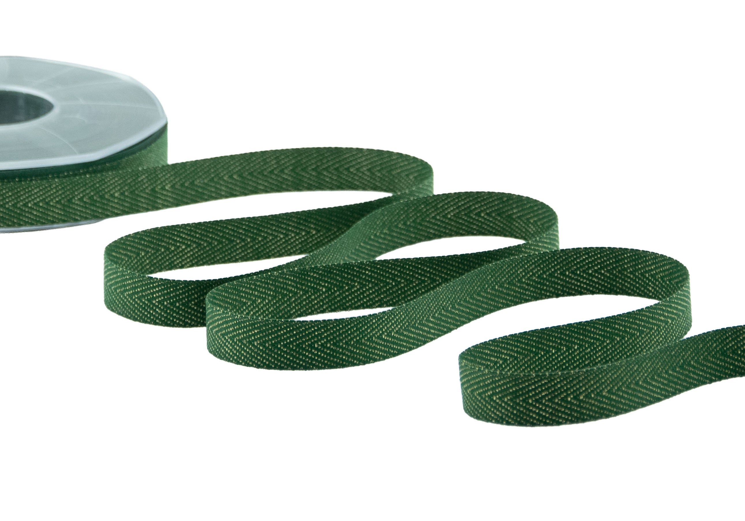 spigato cotone 15 mm verde inglese oro