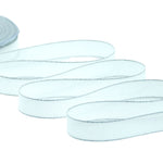crepe effetto seta bordi argento 15 mm bianco naturale