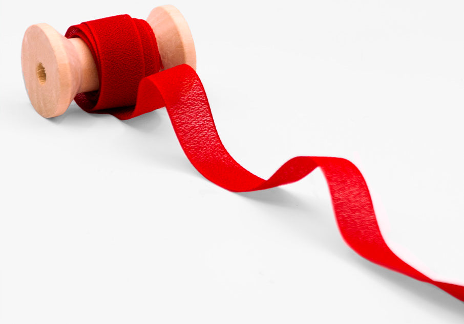 crepe effetto seta 15 mm rosso