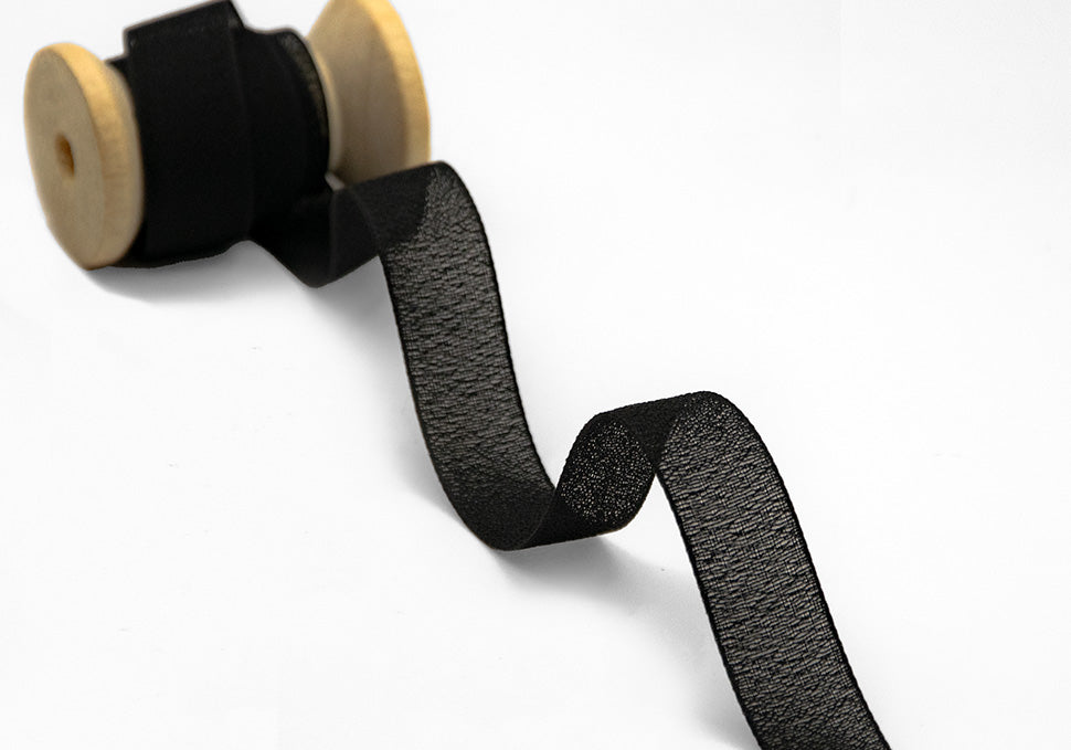 crepe effetto seta 15 mm nero