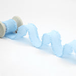 crepe effetto seta sfrangiato 25 mm azzurro baby