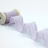 crepe effetto seta sfrangiato 25 mm malva chiaro