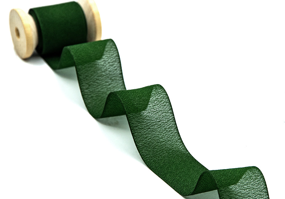 crepe effetto seta 25 mm verde inglese