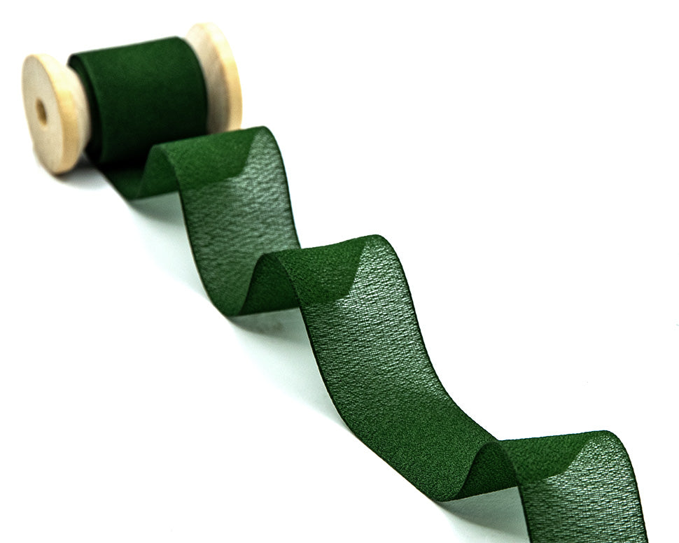 crepe effetto seta 25 mm verde inglese