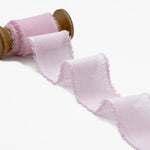 crepe effetto seta sfrangiato 40 mm rosa baby