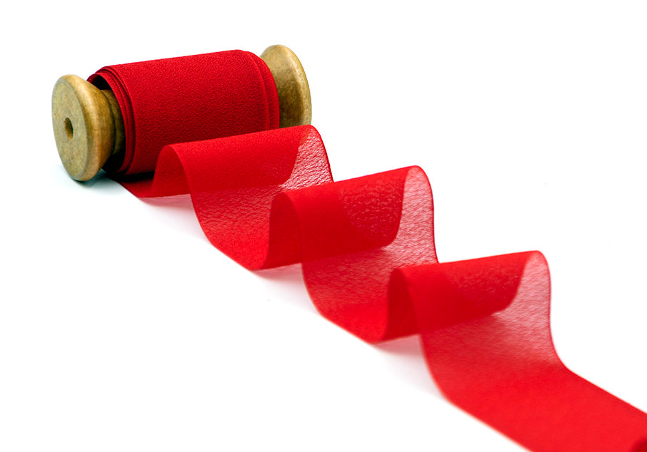 crepe effetto seta 48 mm rosso