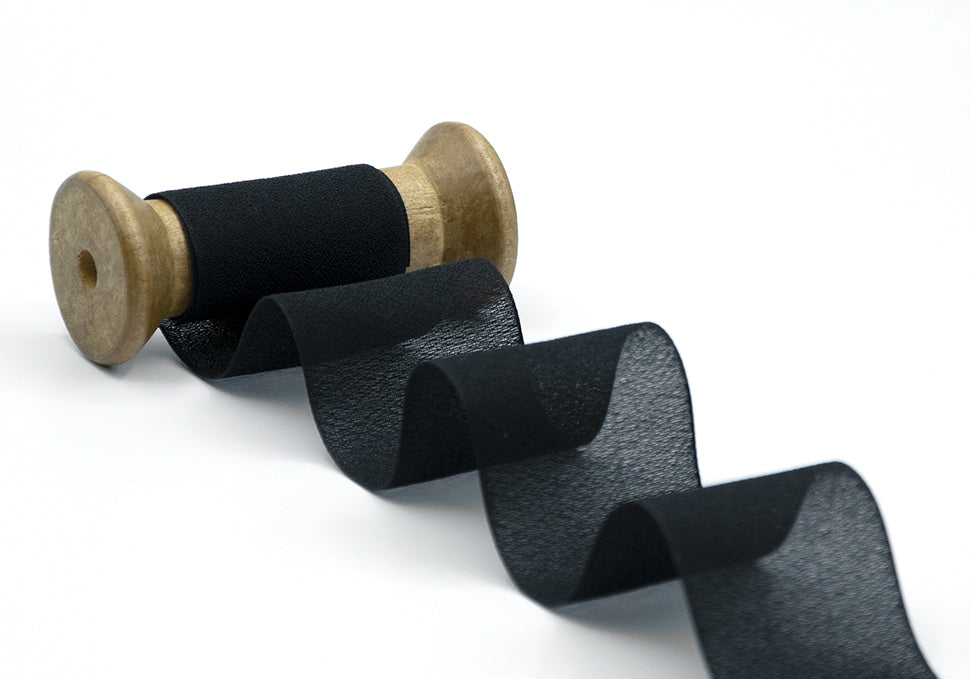 crepe effetto seta 48 mm nero