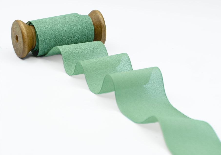crepe effetto seta 48 mm verde mare