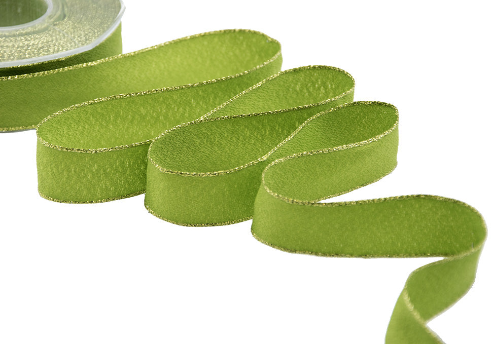 sablè bordi lurex 25 mm verde pistacchio