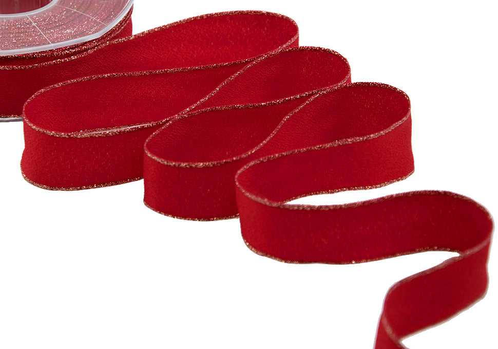 sablè bordi lurex 25 mm rosso