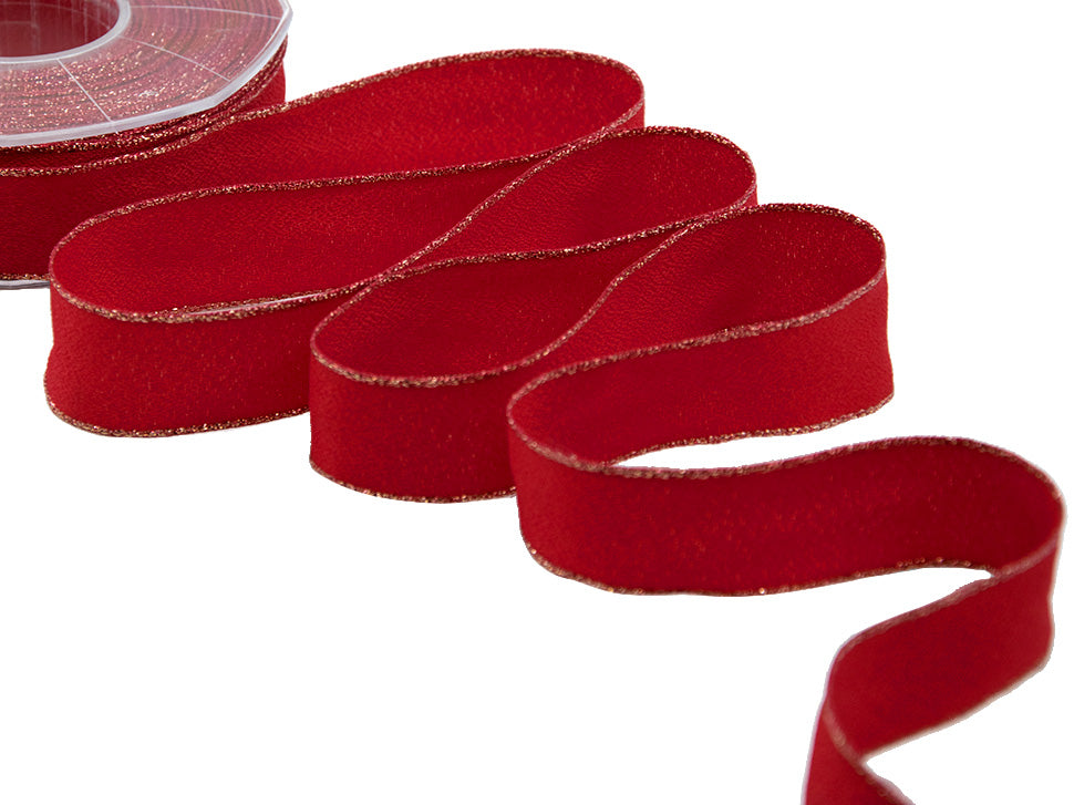sablè bordi lurex 25 mm rosso