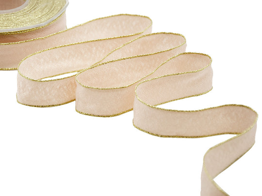 sablè bordi lurex 25 mm rosa cipria